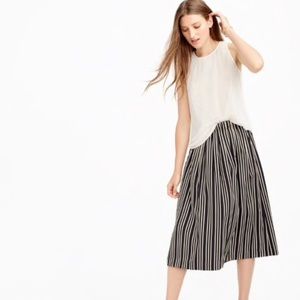 Pleated Midi Skirt in Triple Stripe